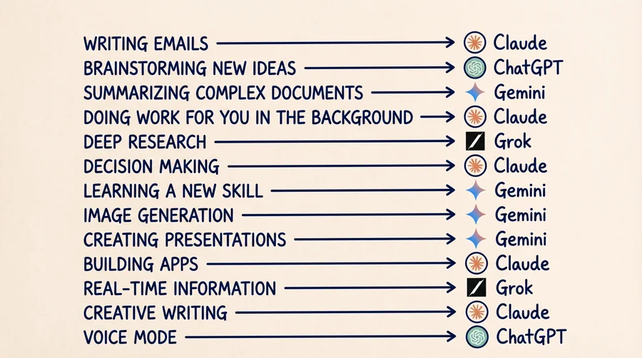 Which AI tool to use for which task